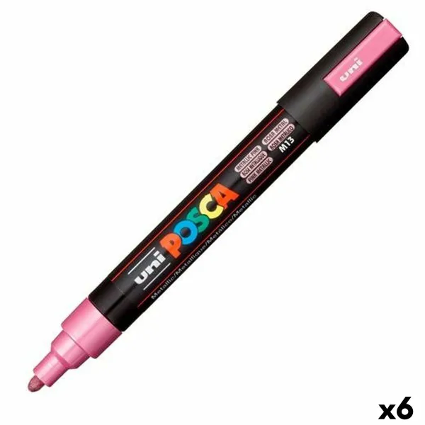Merkkarikynä/huopakärkitussi POSCA PC-5M Pinkki (6 osaa)