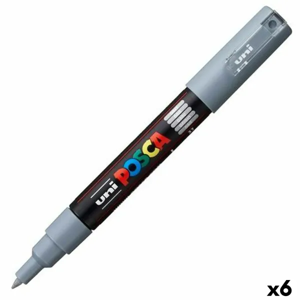 huopakärkiset kynät POSCA PC-1M Harmaa (6 osaa)