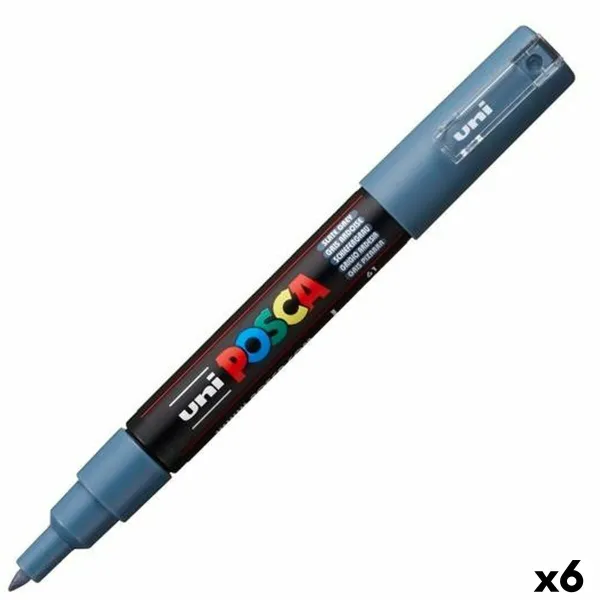 huopakärkiset kynät POSCA PC-1M Tumman harmaa (6 osaa)