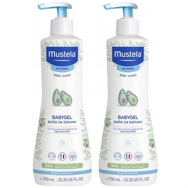 Mustela Babygel Foaming Bath 2x750ml