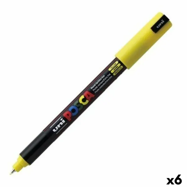 huopakärkiset kynät POSCA PC-1MR Keltainen (6 osaa)