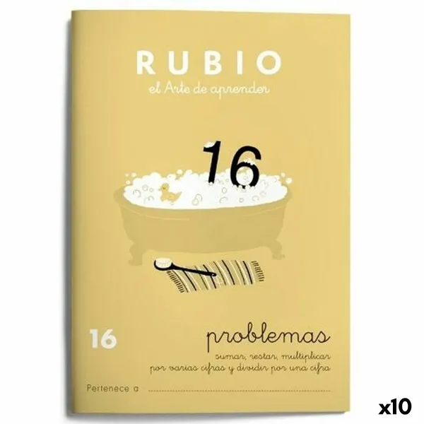 Matematikos pratybų sąsiuvinis Rubio Nº 16 A5 Ispanų 20 Paklodės (10 vnt.)