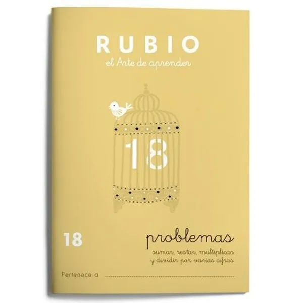 Matematiikan harjoituskirja Rubio Nº 18 A5 Espanja 20 Levyt (10 osaa)