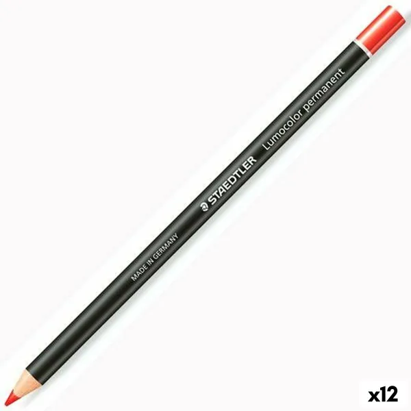 Zīmuļi Staedtler Lumocolor Permanent Glasochrom Permanents Sarkans (12 gb.)