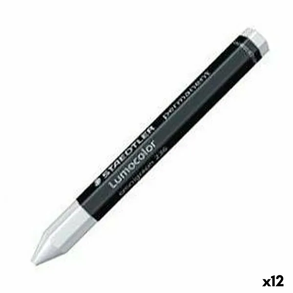 Spalvoti pusiau riebūs pieštukai Staedtler Lumocolor Nuolatinis Balta (12 vnt.)