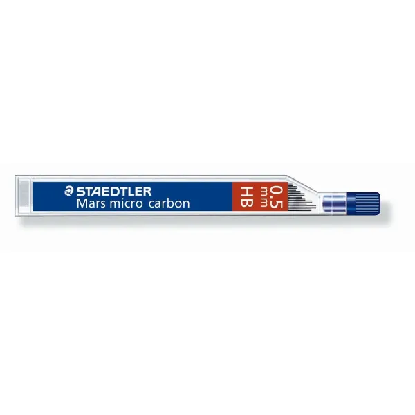 Pieštuko švino pakeitimas Staedtler Mars Micro Carbon HB 0,5 mm (12 vnt.)