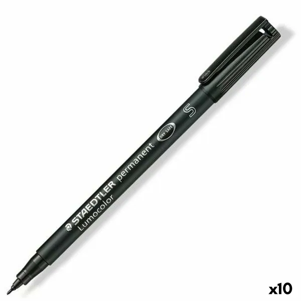 Permanenttimarkkeri Staedtler Lumocolor 313-9 S Musta (10 osaa)