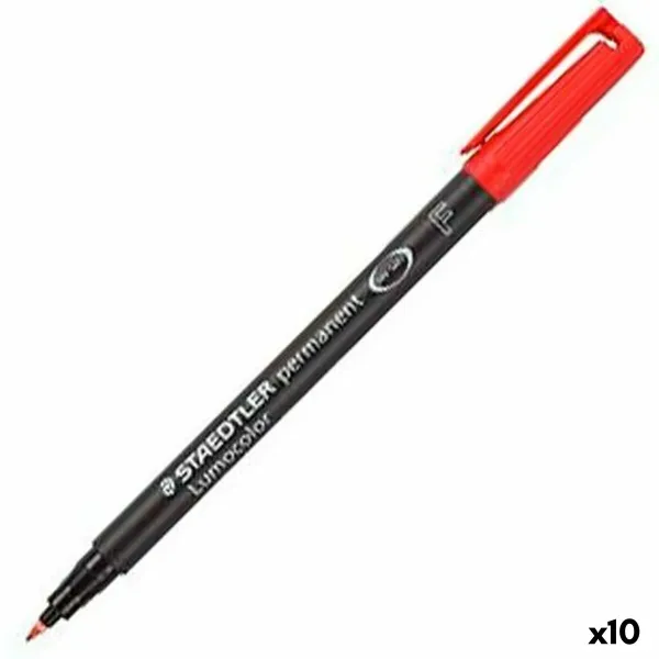 Permanentais marķieris Staedtler Lumocolor 318-2 F Sarkans (10 gb.)