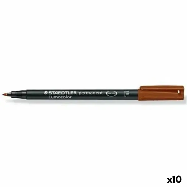 Permanenttimarkkeri Staedtler Lumocolor Ruskea (10 osaa)