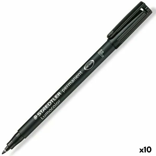 Permanenttimarkkeri Staedtler Lumocolor 318-9 Musta (10 osaa)
