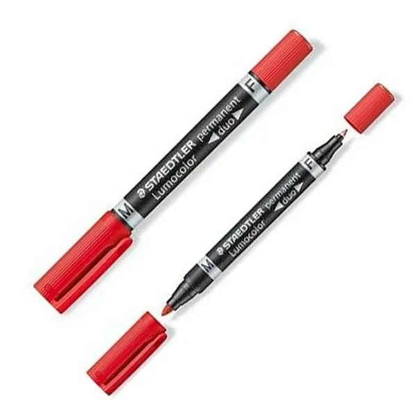 Постоянный маркер Staedtler Lumocolor 348 Двойное Красный (10 штук)