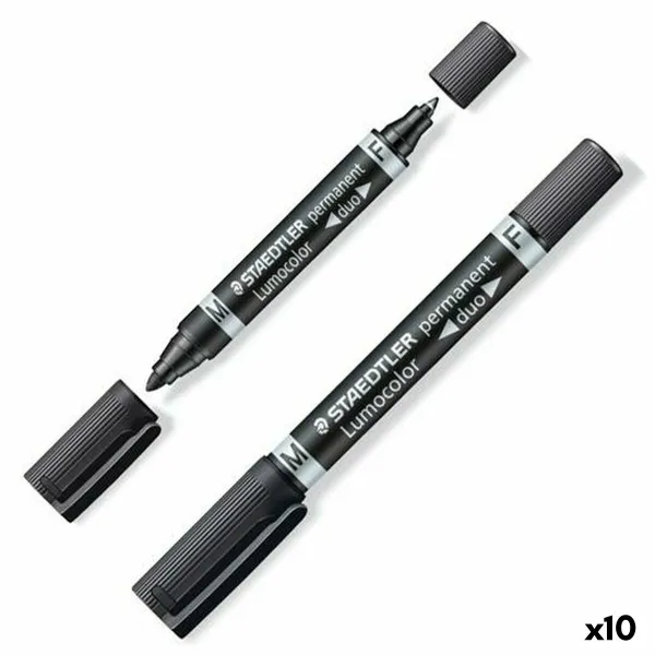 Permanenttimarkkeri Staedtler Lumocolor 348-9 Musta (10 osaa)