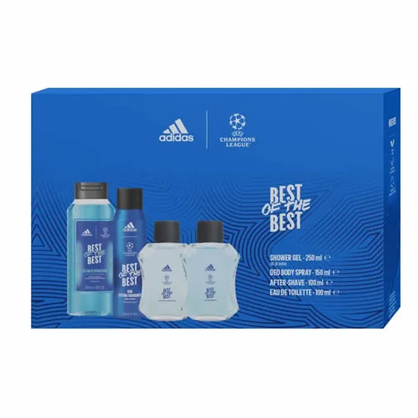 Adidas Champions League Best Of The Best Eau De Toilettte Spray 100ml Set 4 Pieces