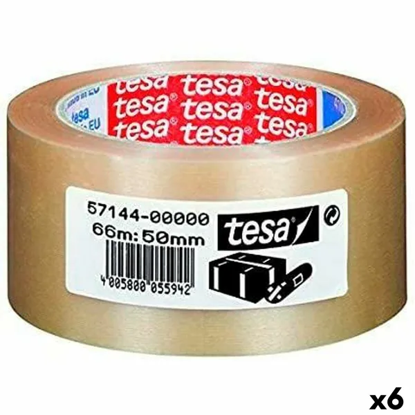Liimanauha TESA Pakkausta Erittäin vahva Läpinäkyvä PVC 50 mm x 66 m (6 osaa)