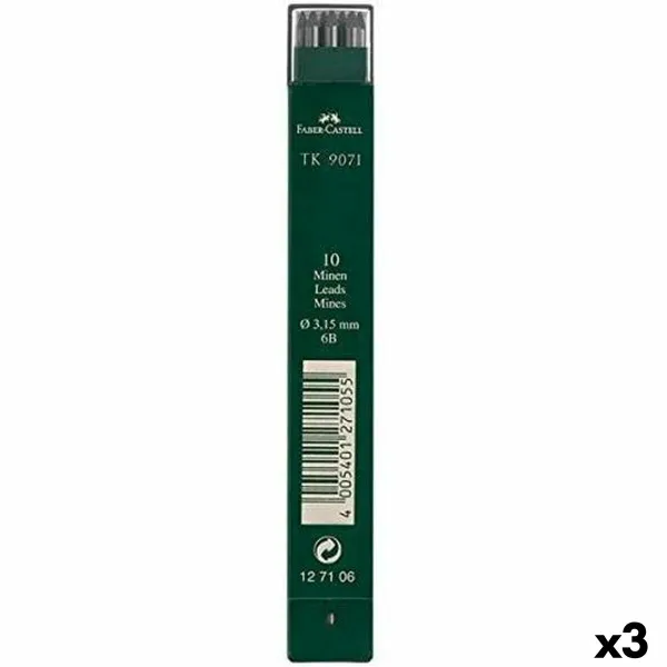 Lyijykynän vaihto-osat Faber-Castell Puu 3 Kappaletta 6B