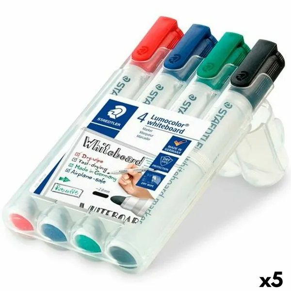 Flomasteru Komplekts Staedtler Lumocolor Baltā tāfele 4 Daudzums Daudzkrāsains (5 gb.)