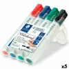 Flomasteru Komplekts Staedtler Lumocolor Baltā tāfele 4 Daudzums Daudzkrāsains (5 gb.)
