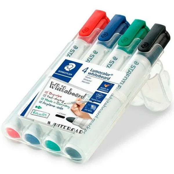 Žymeklių rinkinys Staedtler Lumocolor Balta lenta 4 Dalys Spalvotas (5 vnt.)