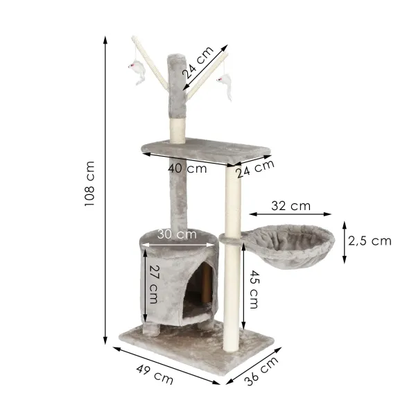Daugiapakopis kačių namas Springose PA1037 108 cm
