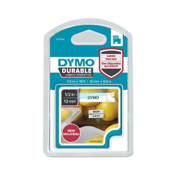 Термотрансферная лента Dymo Белый Чёрный 12 x 5,5 mm (6 штук)
