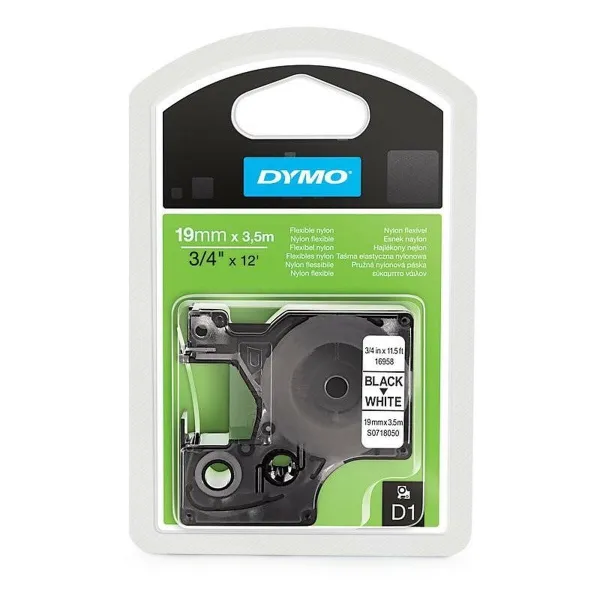 Термотрансферная лента Dymo D1 16958 Белый Чёрный 19 mm x 3,5 m (5 штук)