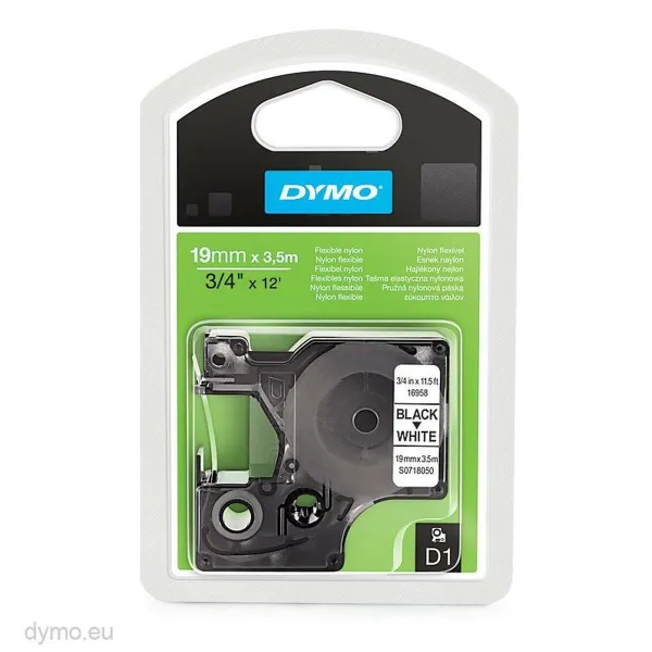 Siltuma pārneses lente Dymo D1 16958 Balts Melns 19 mm x 3,5 m (5 gb.)