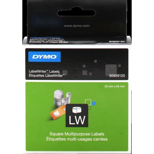Laminēta Lente Dymo LabelWriter Balts Etiķetes 25 x 25 mm (6 gb.)