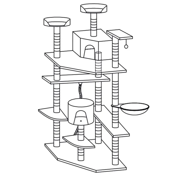 Daudzlīmeņu kaķu māja Springos PA1045 203 cm