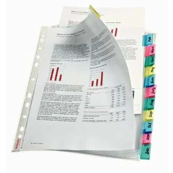 Чехлы Esselte Index Pockets 12 Листья полипропилен Прозрачный A4 (10 штук)