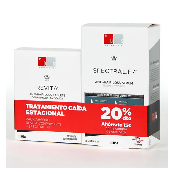 Ds Spectral F7 Hair Loss Treatment 60ml + Ds Revita 30 Tablets Set 2 Pieces