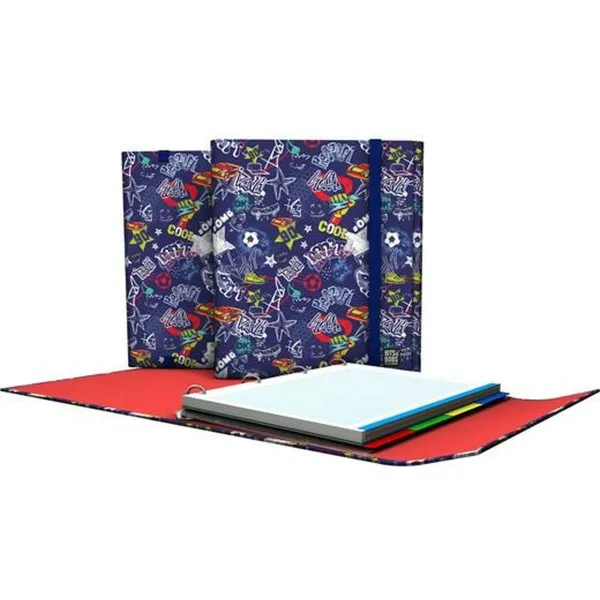 Rengaskansio Grafoplas Carpeplús Star Tummansininen A4 (2 osaa)