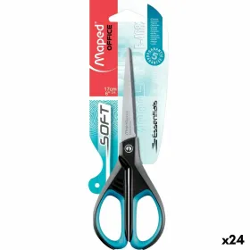 Ножницы Maped Essentials Soft E4682 Чёрный Синий Нержавеющая сталь 17 cm (24 штук)