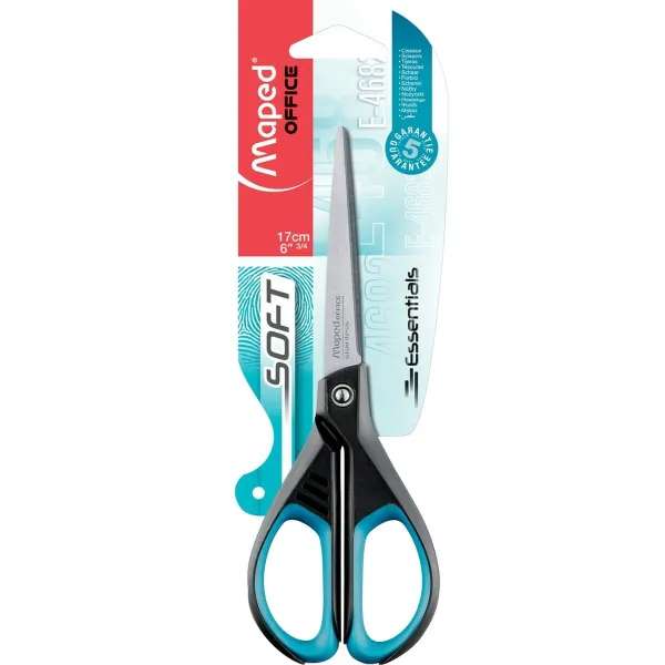 Ножницы Maped Essentials Soft E4682 Чёрный Синий Нержавеющая сталь 17 cm (24 штук)