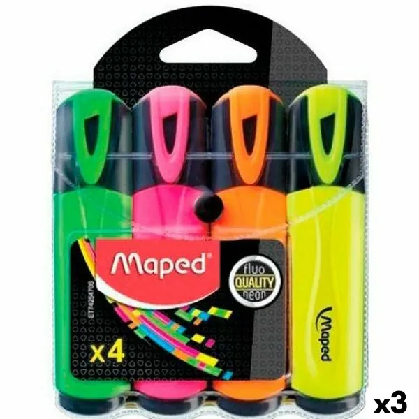 Fluorescējošo Marķieru Komplekts Maped Fluor Quality Neon Daudzkrāsains (3 gb.)