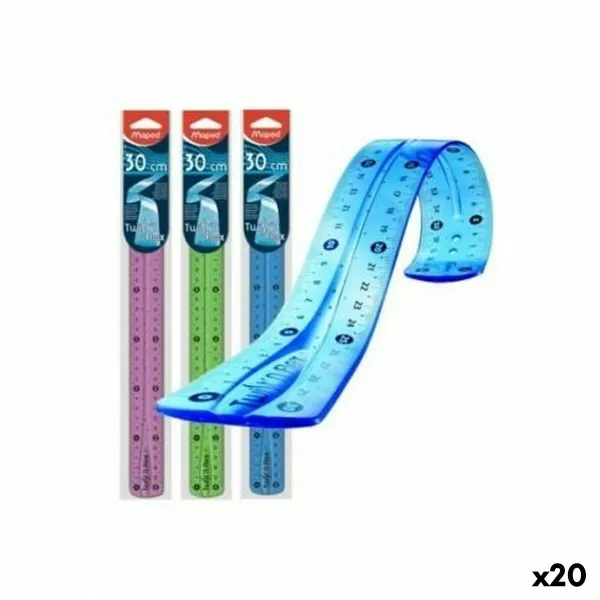 Noteikumu kopums Maped Twist'n Flex Daudzkrāsains 30 cm (20 gb.)