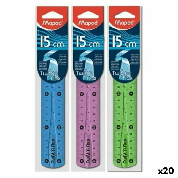 Noteikumu kopums Maped Twist'n Flex Daudzkrāsains 15 cm 20 gb.