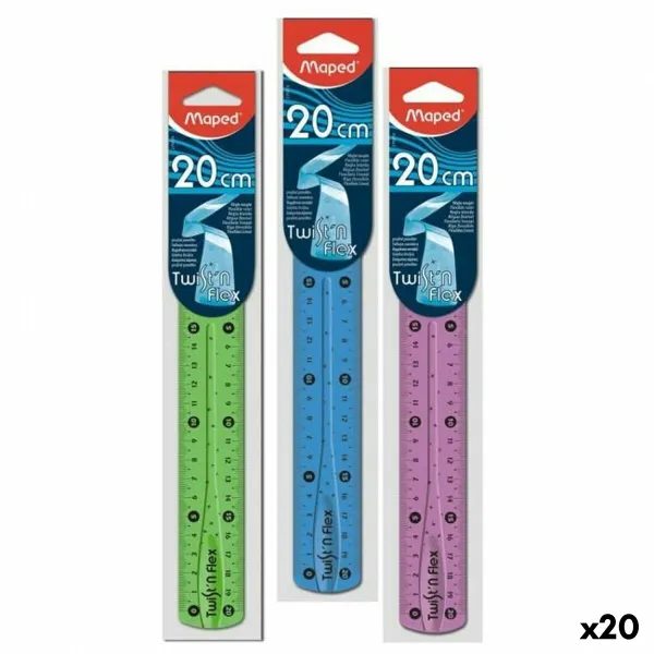 Noteikumu kopums Maped Twist'n Flex Daudzkrāsains 20 cm 20 gb.