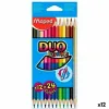 Spalvoti pieštukai Maped Duo Color' Peps	 Spalvotas Dvigubas 12 Dalys (12 vnt.)