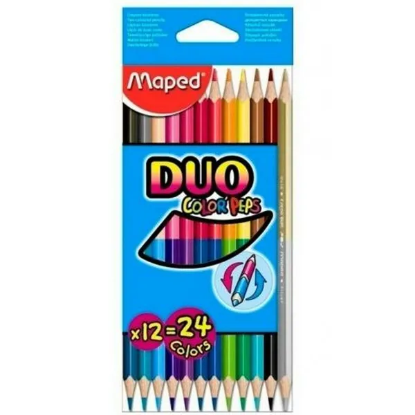 Colouring pencils Maped Duo Color' Peps	 Multicolour Double-ended 12 Pieces (12 Units)