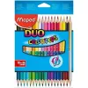 Spalvoti pieštukai Maped Duo Color' Peps	 Spalvotas 18 Dalys Dvigubas (12 vnt.)
