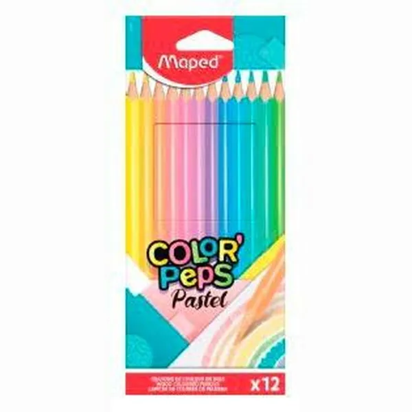 Krāsainie zīmuļi Maped Color' Peps Daudzkrāsains 12 Daudzums (12 gb.)
