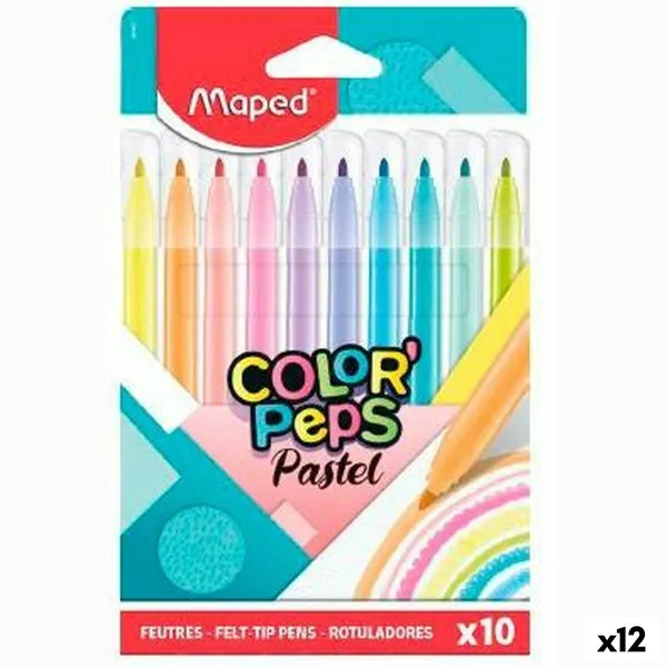 Žymeklių rinkinys Maped Color' Peps Spalvotas 10 Dalys (12 vnt.)