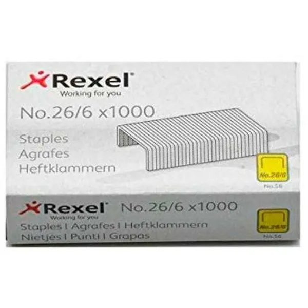 Klambrid Rexel 1000 Tükid, osad 26/6 (20 Ühikut)