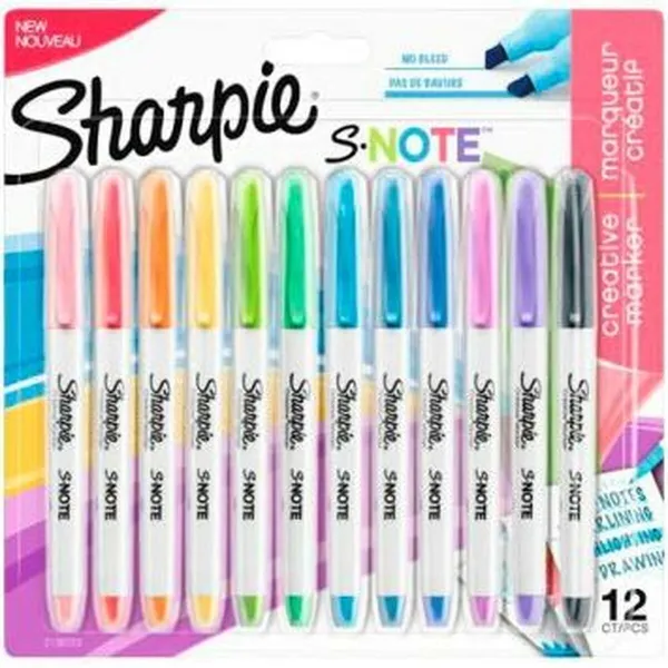 Tussisetti Sharpie S-Note Monivärinen 12 Kappaletta 1-3 mm (12 osaa)