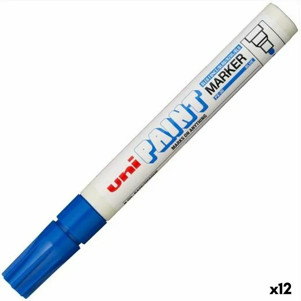 Постоянный маркер Uni-Ball PX-20 Синий (12 штук)