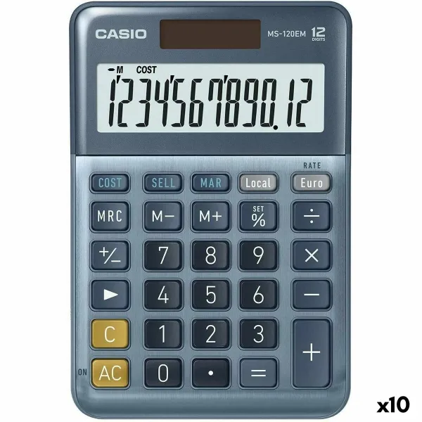 Kalkulators Casio MS-100EM Zils (10 gb.)