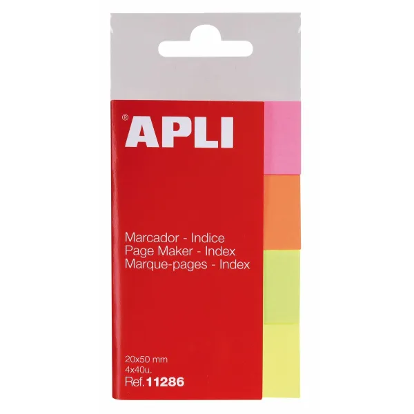 Kirjanmerkki Apli Monivärinen 160 Levyt 50 x 20 mm (12 osaa)