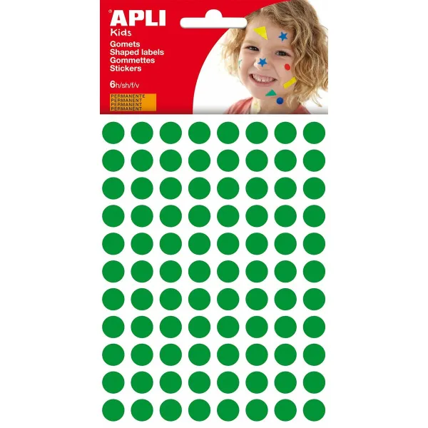 Hаклейки Apli Kids Gomets Зеленый Круглый (10 штук)