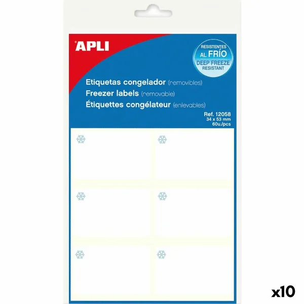 Теги Apli Белый Морозильная Камера 10 Листья 34 x 53 mm (10 штук)