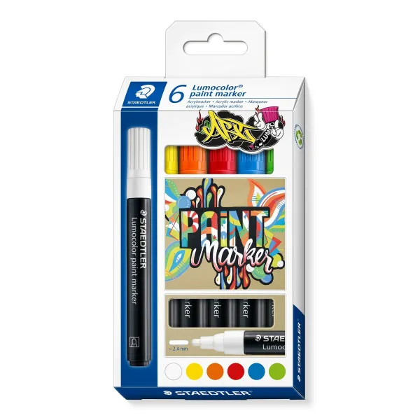 Žymeklių rinkinys Staedtler Lumocolor 349 6 Dalys Spalvotas